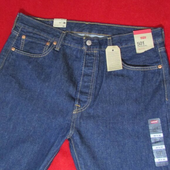 Levi's Original 501 Jeans 35 x 32 Button Fly 100% Cotton - Picture 5 of 10